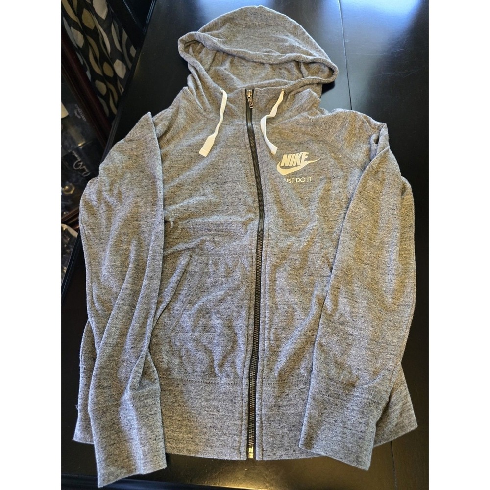 Nike Just Do It Full Zip Hoodie - Women's Small - Gray - Logo Lightweight‎
